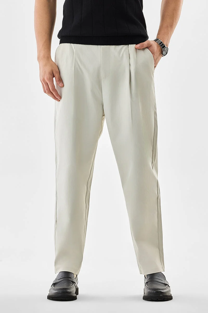 SNITCH Off White Baggy Trousers